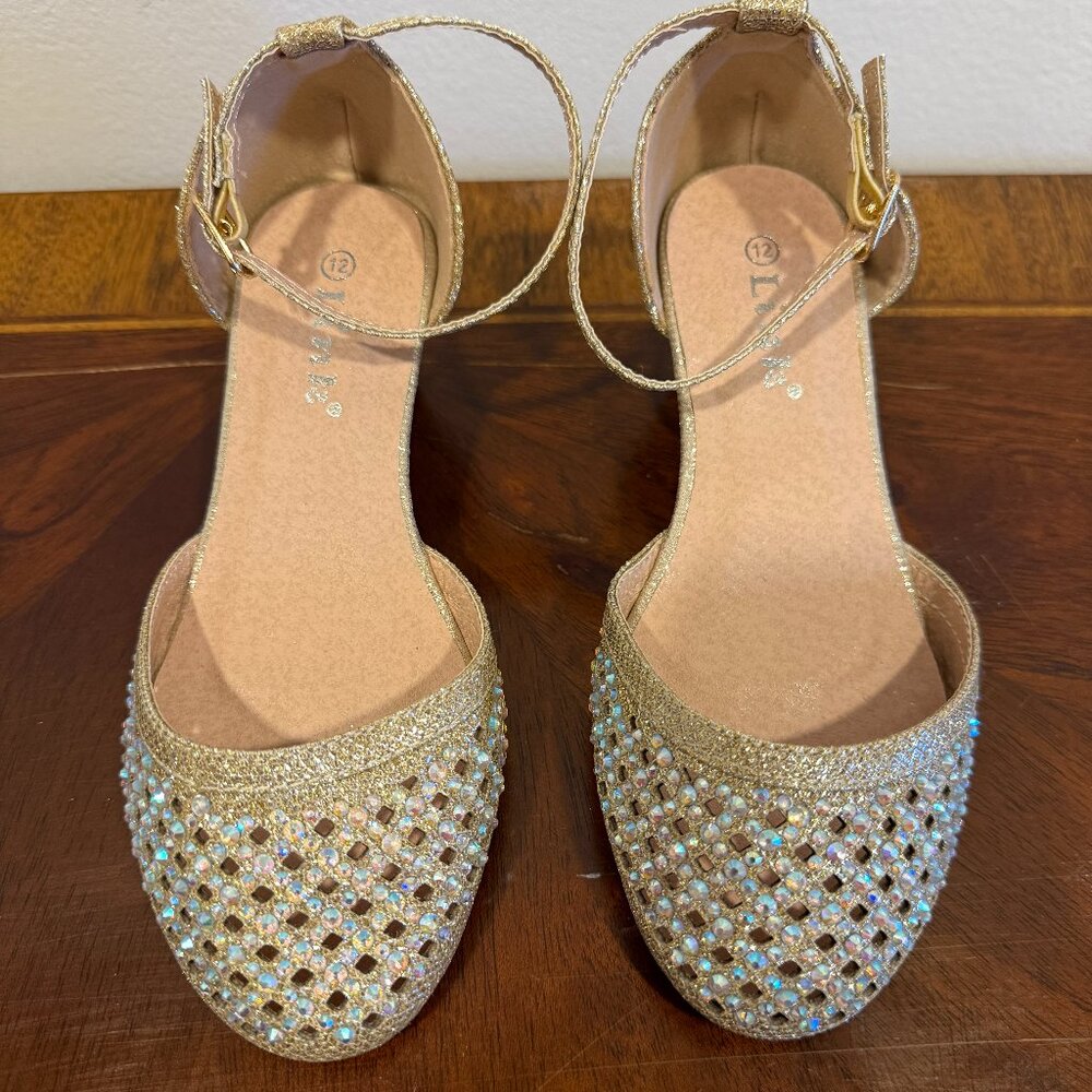 Girls Rhinestone Dressy Wedge